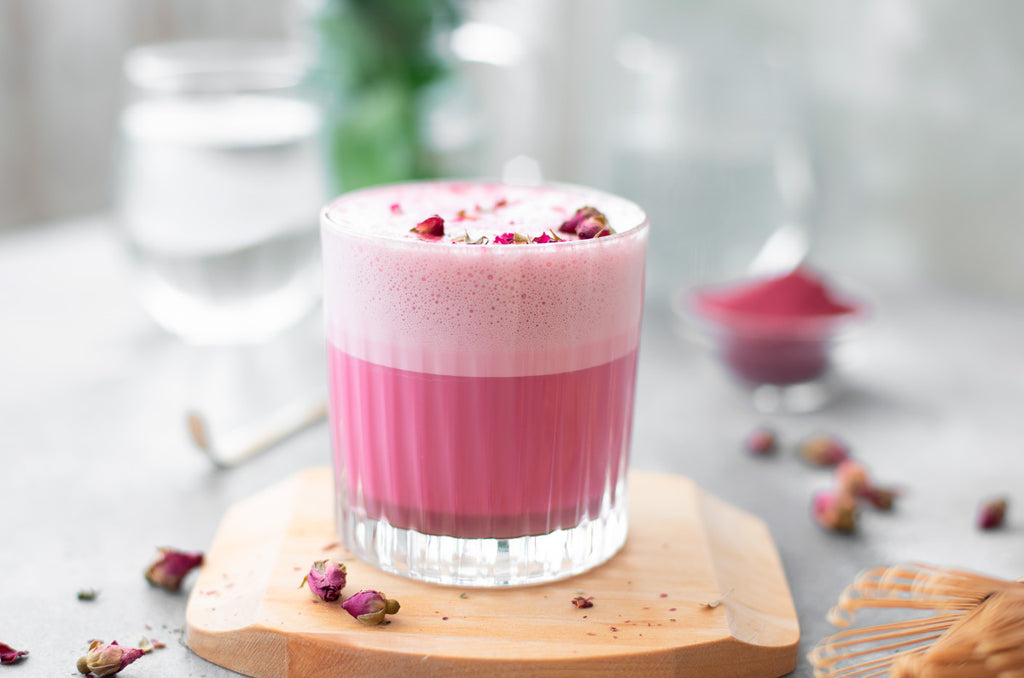 Pink Iced Rose Matcha Latte