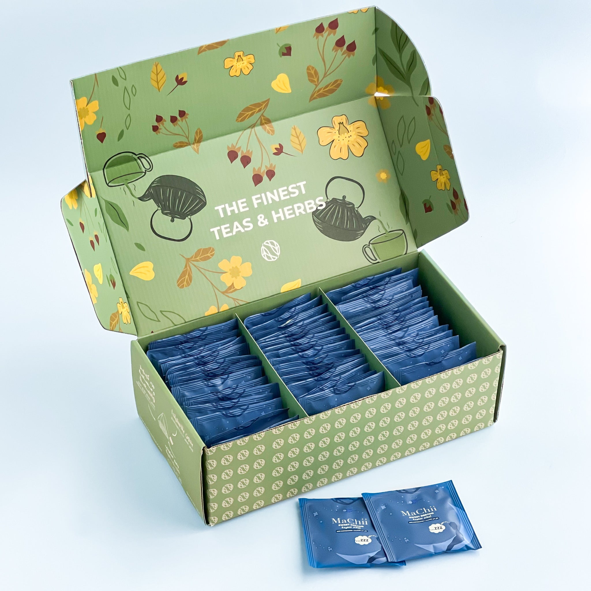 herbal sweet dreams tea in a wholesale MaChii Tea organic box